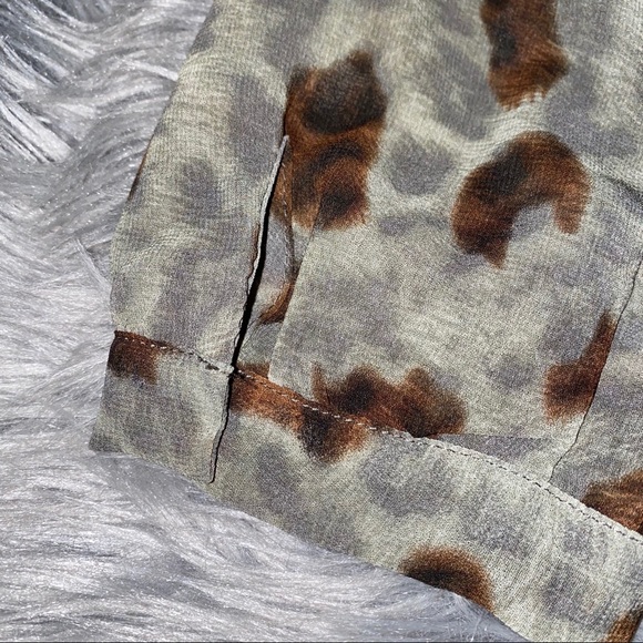 Olivaceous Leopard Print Sheer Blouse - Picture 5 of 5